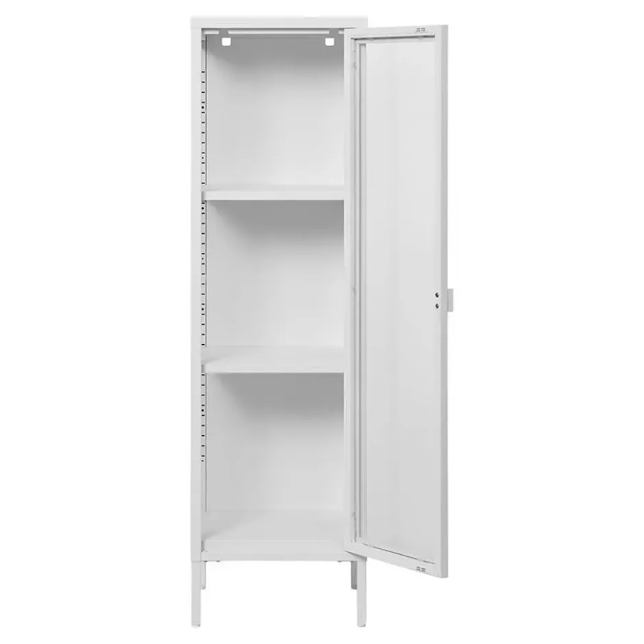 Vitrinekast Wit Metaal - 1 Deur - 40x35x140cm - Brisbane