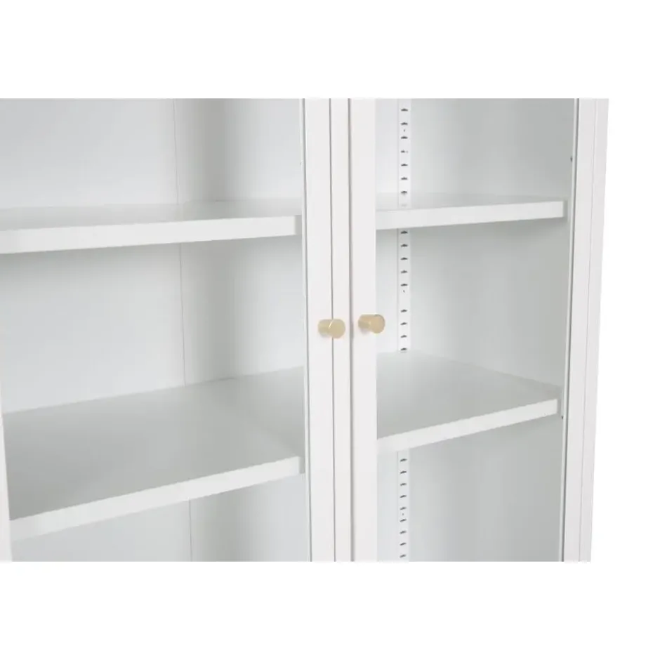 Vitrinekast Wit Staal - 80x40,5x190cm - Bakal