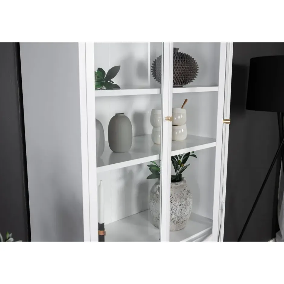 Vitrinekast Wit Staal - 80x40,5x190cm - Bakal