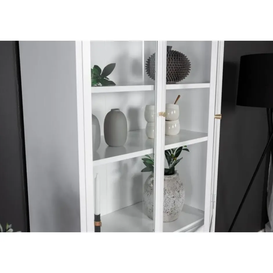 Vitrinekast Wit Staal - 80x40,5x190cm - Bakal
