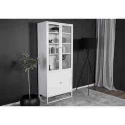 Vitrinekast Wit Staal - 80x40,5x190cm - Bakal