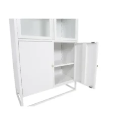 Vitrinekast Wit Staal - 80x40,5x190cm - Bakal