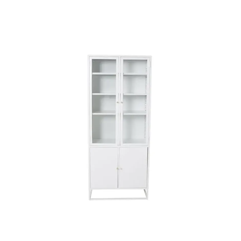 Vitrinekast Wit Staal - 80x40,5x190cm - Bakal