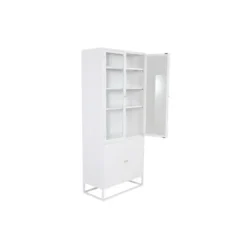 Vitrinekast Wit Staal - 80x40,5x190cm - Bakal
