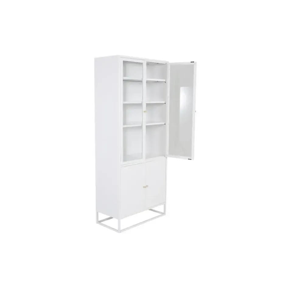 Vitrinekast Wit Staal - 80x40,5x190cm - Bakal