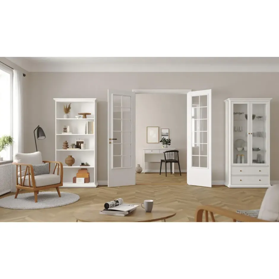 Vitrinekast Wit - 100x200x40cm - Paris