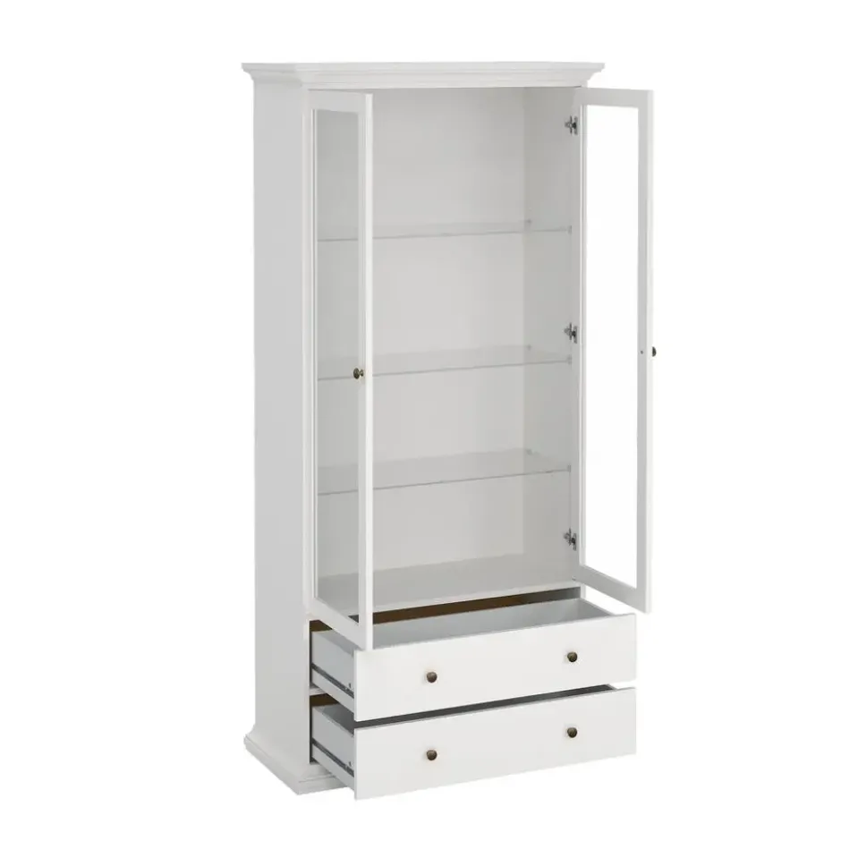Vitrinekast Wit - 100x200x40cm - Paris