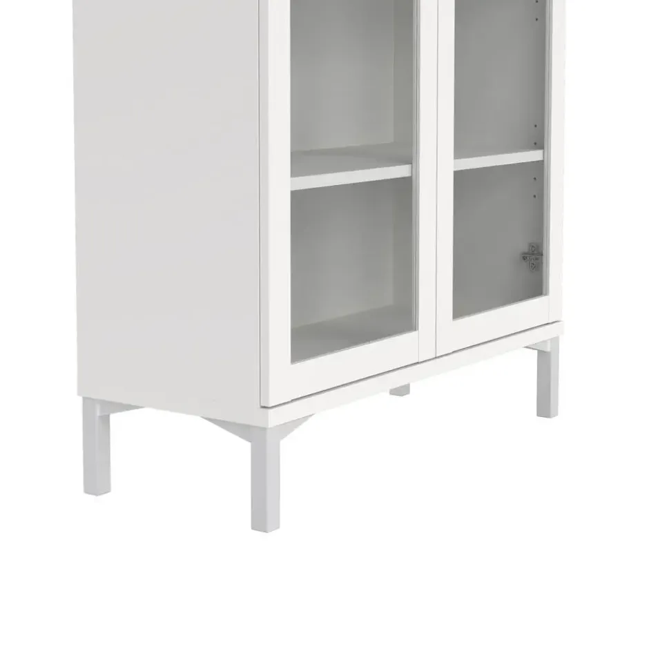 Vitrinekast Wit - 90x40x200cm - Roma