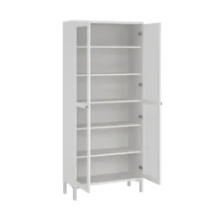 Vitrinekast Wit - 90x40x200cm - Roma