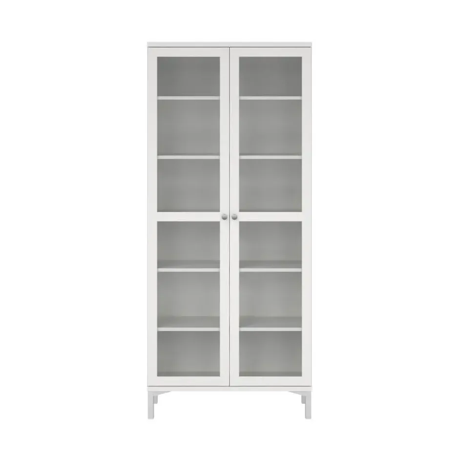 Vitrinekast Wit - 90x40x200cm - Roma