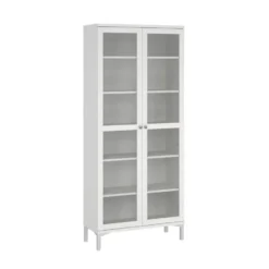 Vitrinekast Wit - 90x40x200cm - Roma