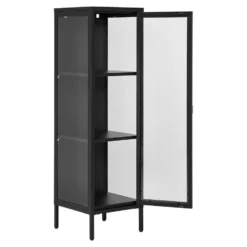Vitrinekast Zwart Metaal - 1 Deur - 40x35x140cm - Brisbane