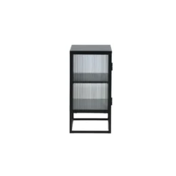 Vitrinekast Zwart Staal - 70x40x80cm - Garis