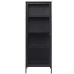 Vitrinekast Zwart - 40x57,5x160cm - Metaal - Kast Carmel