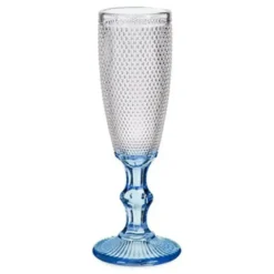 Vivalto Champagneglazen Monaco serie - 6x blauwe voet 180 ml