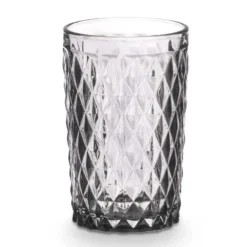 Vivalto Drinkglazen Diamonds - grijs glas - 6x - 370 ml