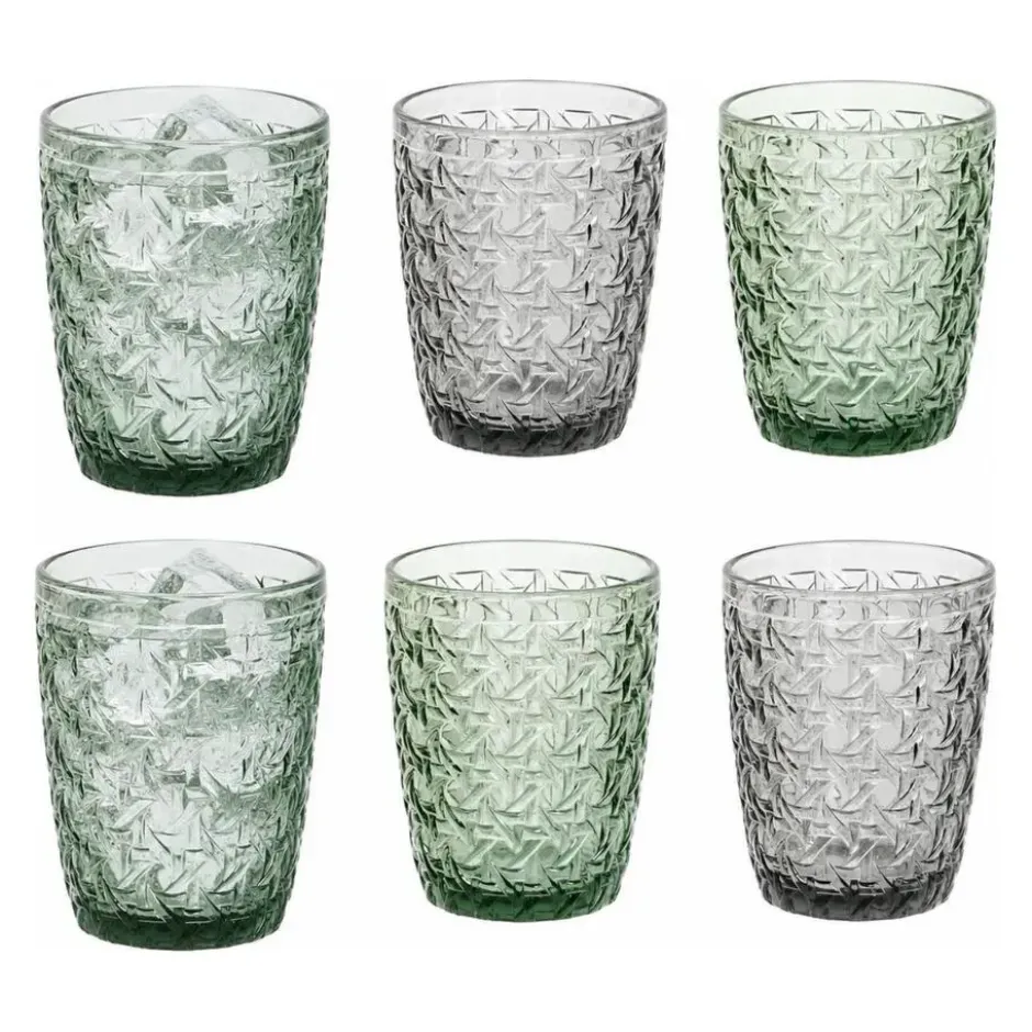 Vivalto Drinkglazen Fantasy - groen/grijs - 6x - 290 ml