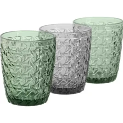 Vivalto Drinkglazen Fantasy - groen/grijs - 6x - 290 ml
