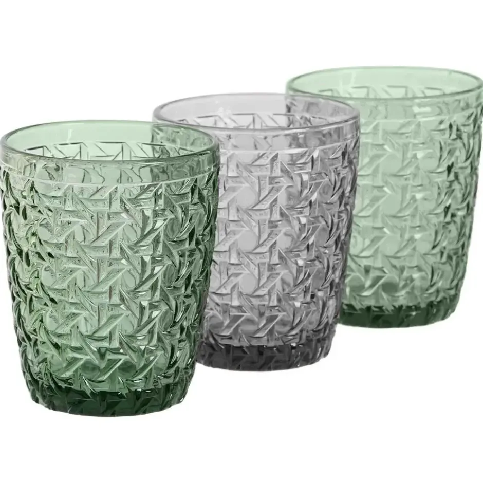 Vivalto Drinkglazen Fantasy - groen/grijs - 6x - 290 ml