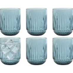 Vivalto Drinkglazen Sevilla - blauw - 6x - 275 ml