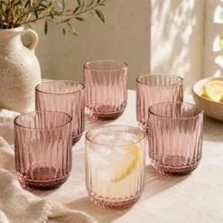 Vivalto Drinkglazen Sevilla - roze - 6x - 275 ml