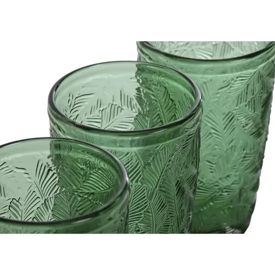 Vivalto Drinkglazen Tropical Palms - groen - 6x - 370 ml