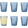 Vivalto Drinkglazen Tropical Palms - blauw - 6x - 290 ml