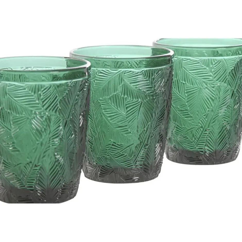 Vivalto Drinkglazen Tropical Palms - groen - 6x - 300 ml