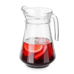 Vivalto schenkkan/water/wijn karaf - glas - transparant - 1000 ml