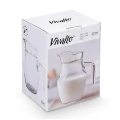 Vivalto schenkkan/water/ wijn karaf - glas - transparant - 500 ml