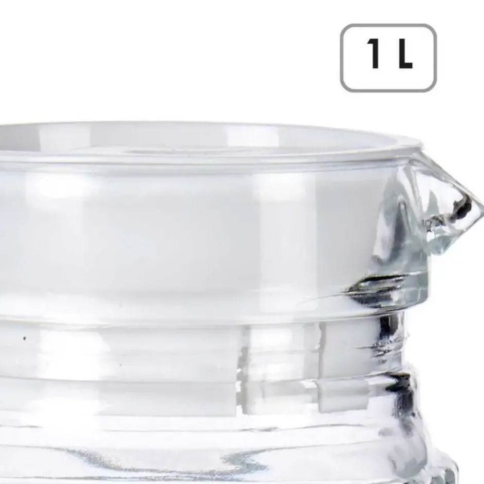 Vivalto schenkkan/water/wijn karaf - glas - transparant - 1000 ml