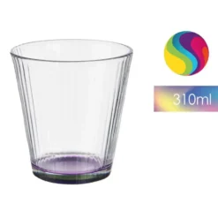 Vivalto Waterglazen/drinkglazen - 6x - kleurenmix - 310 ml - 9 cm