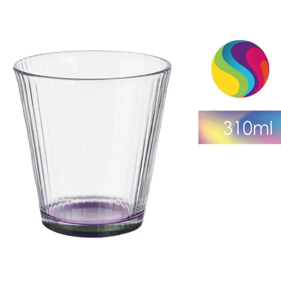Vivalto Waterglazen/drinkglazen - 6x - kleurenmix - 310 ml - 9 cm