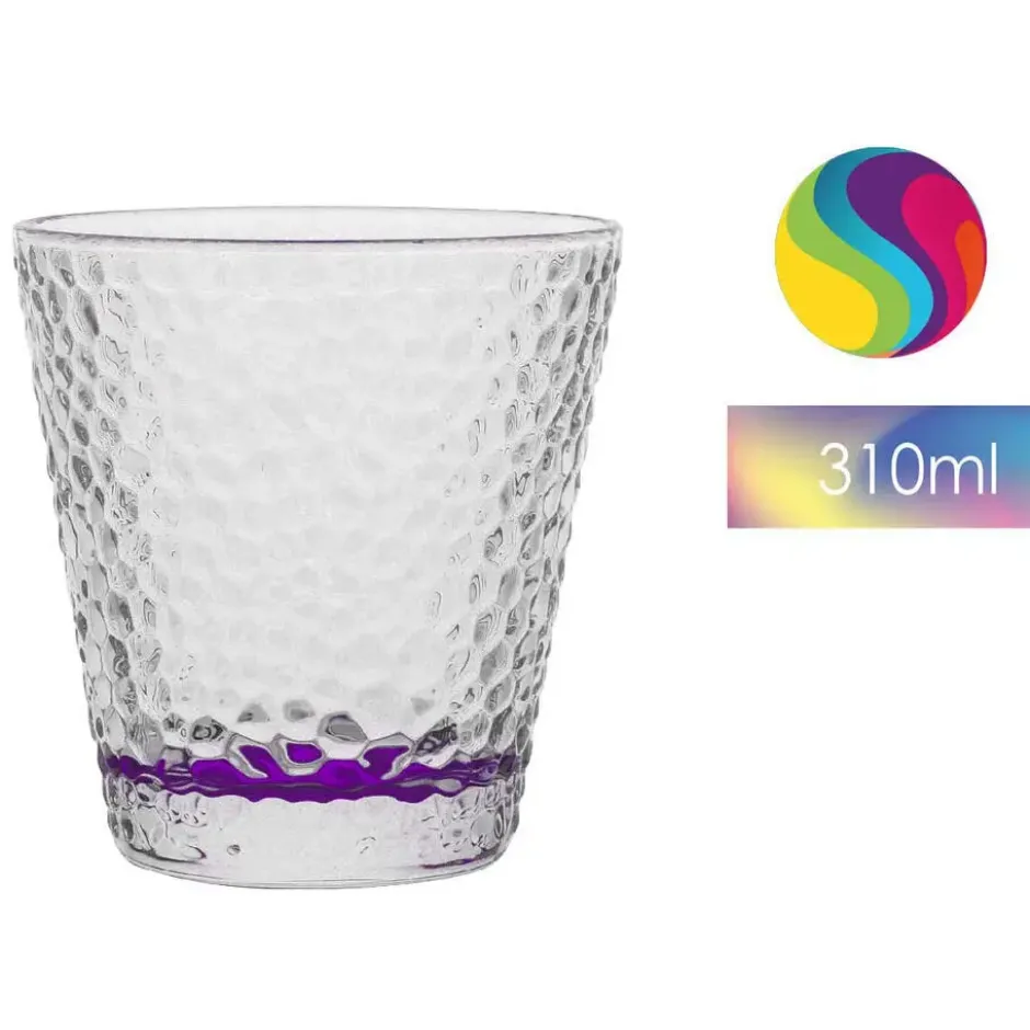 Vivalto Waterglazen/drinkglazen - 6x - kleurenmix - 310 ml - 9 cm