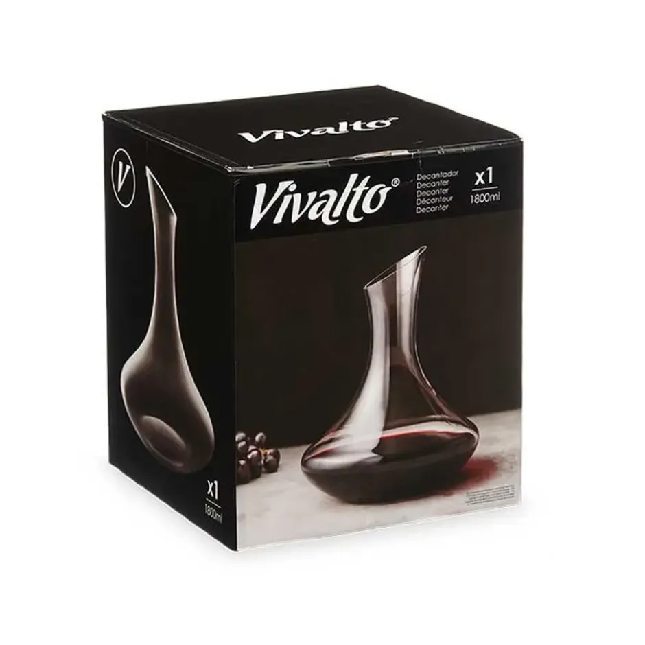 Vivalto Wijn karaf - 1,8 liter - decanteer schenkkan - glas