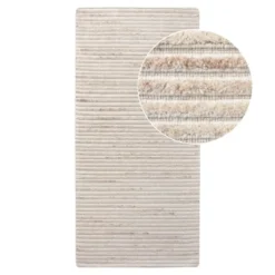 Vloerkleed Ivoor Wol - 180x80x1cm - Mango