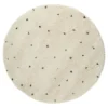 Vloerkleed Kinderkamer stip - Wit/Zwart - Dots - Interieur05 - Rond 160 Ø