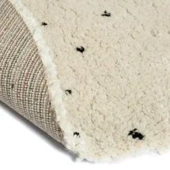 Vloerkleed Kinderkamer stip - Wit/Zwart - Dots - Interieur05 - Rond 120 Ø