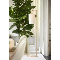 Vloerlamp Donio - Naturel/Crème - 33.5x28x155cm
