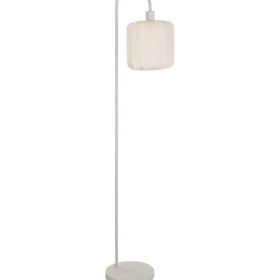 Vloerlamp Fenne E27 beige metaal/stof - 160x37x25 cm
