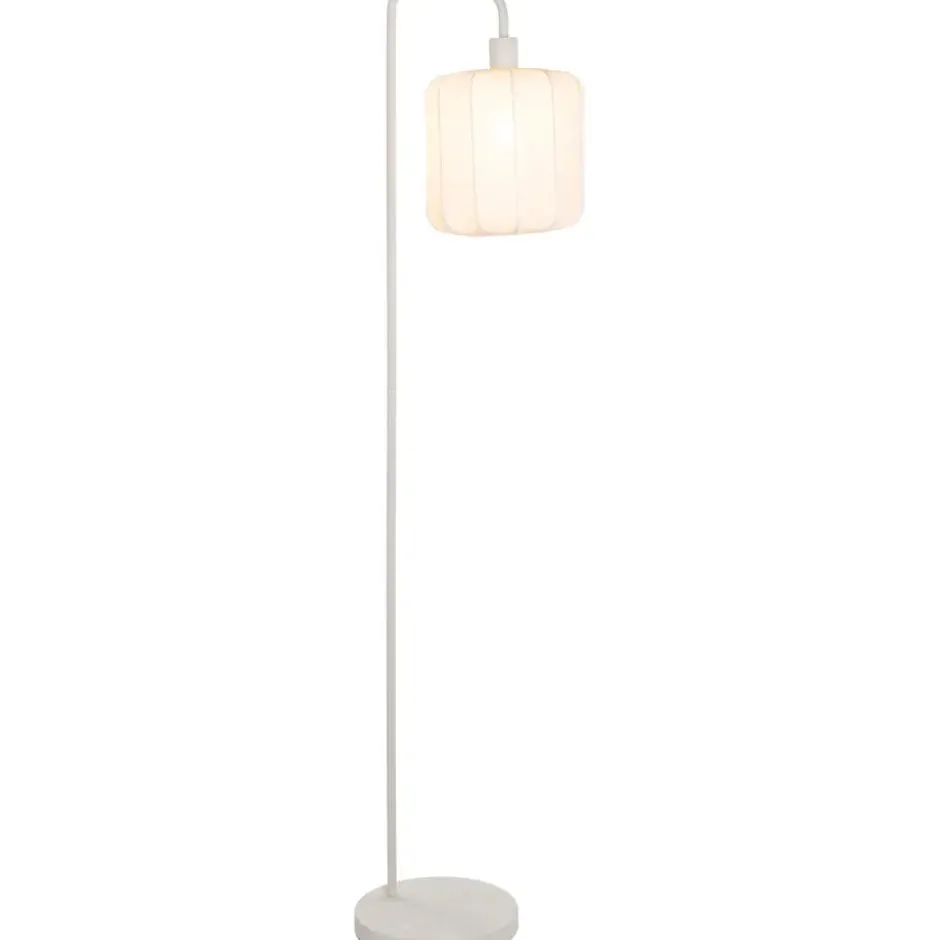 Vloerlamp Fenne E27 beige metaal/stof - 160x37x25 cm