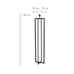 Vloerlamp Mace - Zwart - 30x30x140cm