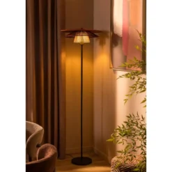 Vloerlamp Pignona E27 - zwart/oranje - 160x50x50 cm