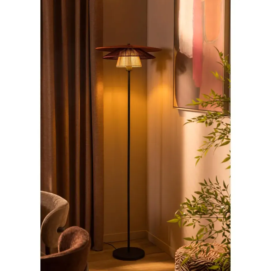 Vloerlamp Pignona E27 - zwart/oranje - 160x50x50 cm