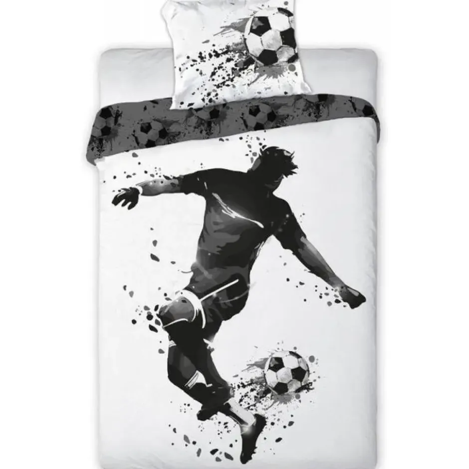 Voetbal Dekbedovertrek Pass - Eenpersoons - 140 x 200 cm - Katoen