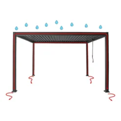Vrijstaande pergola AMALFI - 300 cmx300 cmx220 cm - Antracietgrijs Metaal