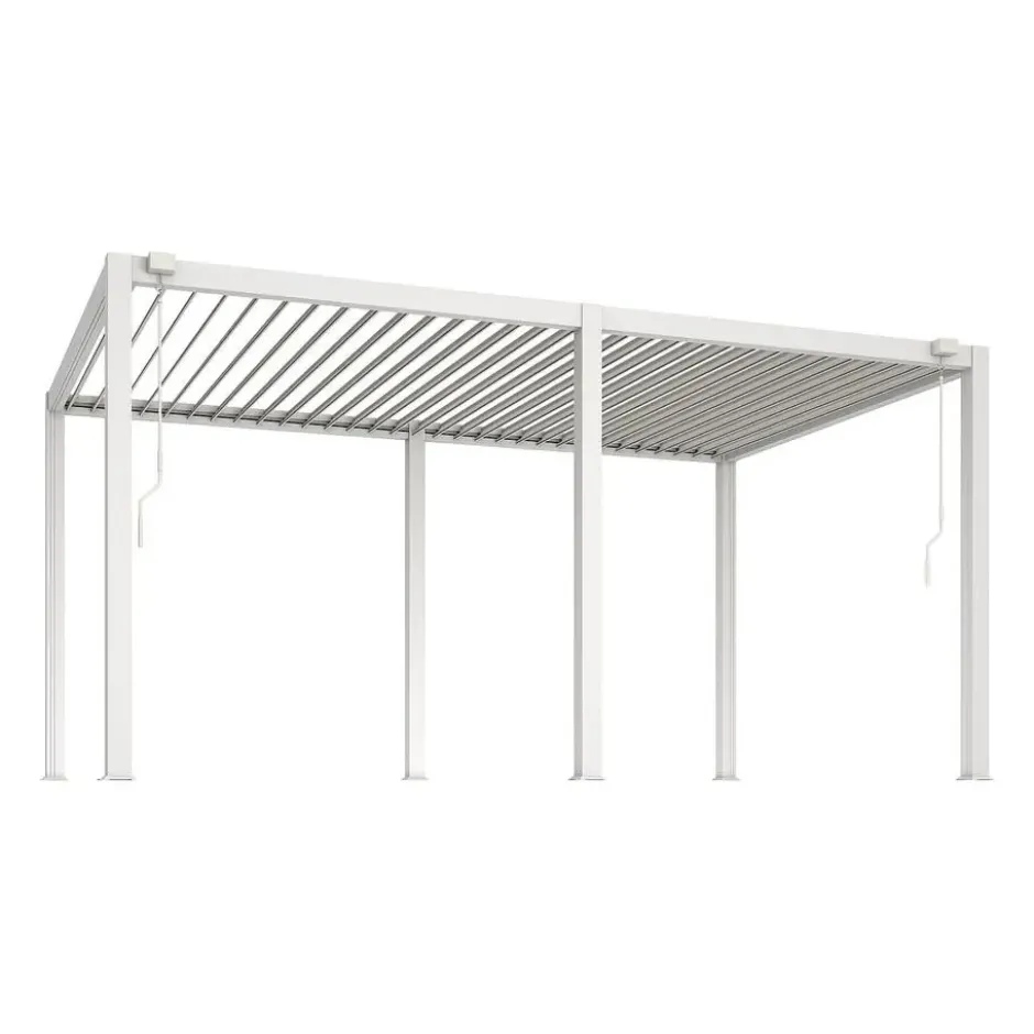 Vrijstaande pergola AMALFI - 500 cmx300 cmx250 cm - Wit Metaal