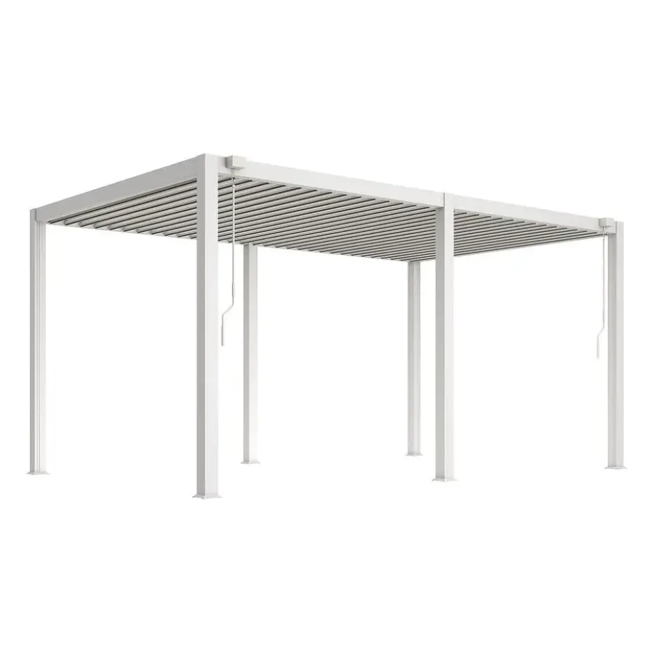 Vrijstaande pergola AMALFI - 500 cmx300 cmx250 cm - Wit Metaal