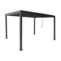 Vrijstaande pergola AMALFI - 400 cmx300 cmx250 cm - Antracietgrijs Metaal