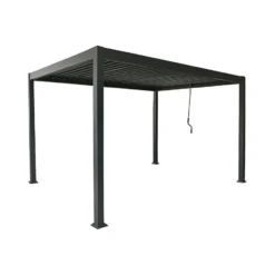 Vrijstaande pergola AMALFI - 400 cmx300 cmx250 cm - Antracietgrijs Metaal